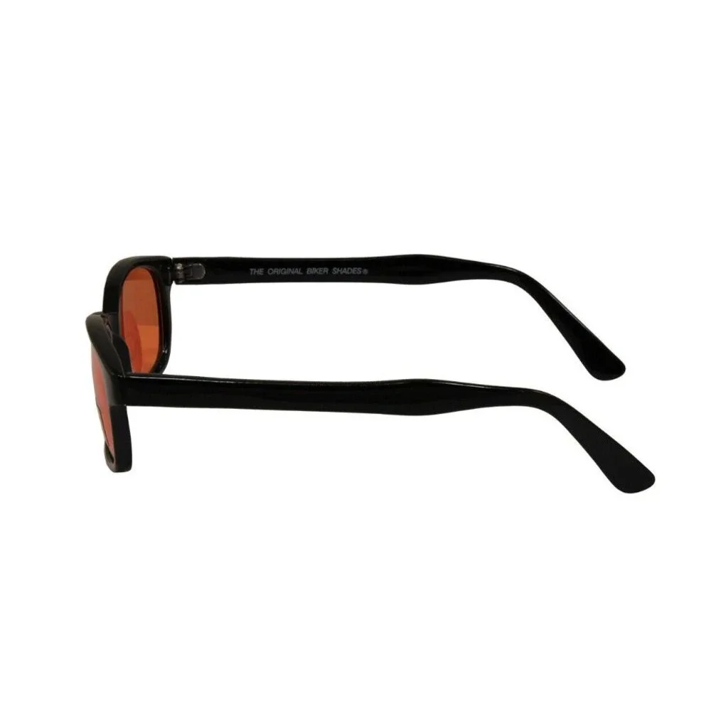 Pacific Coast Original KD's Biker Shades Amber Orange Sunglasses w Pouch